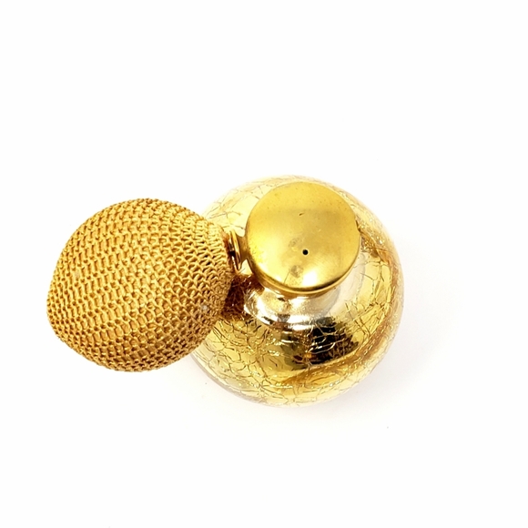 VTG Perfume Bottle Holmspray Gold Crackle Atomizer - Picture 2 of 5